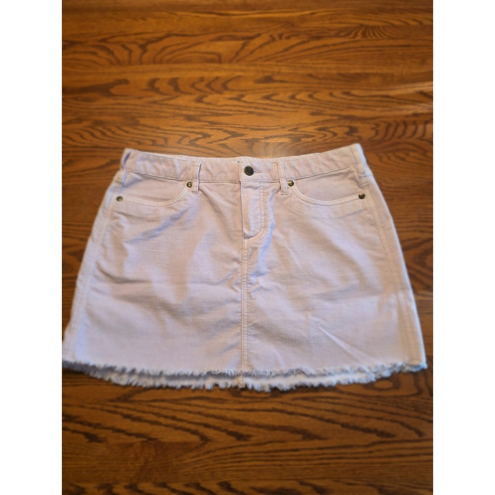 Carve Designs Oahu Skirt Womens Size 8 Light Pink Lilac Corduroy Frayed Hem Mini